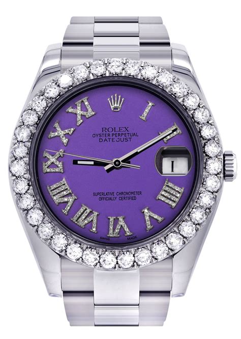 blue and purple rolex|Rolex purple face.